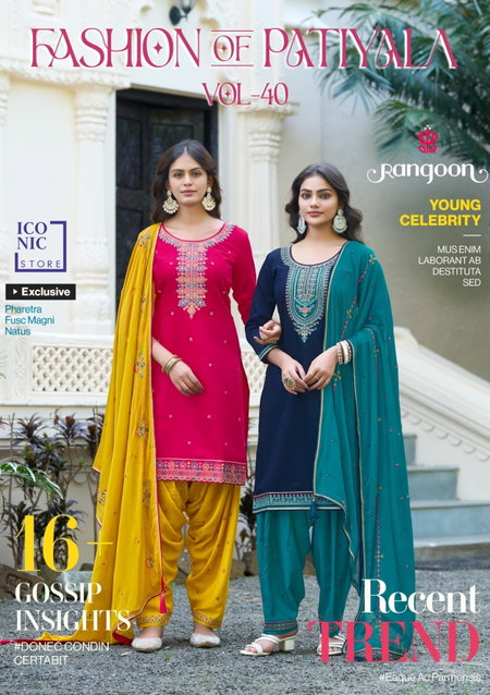 Fashion Of Patiala Vol 40 By Rangoon Jam Silk Online Punjabi Patiyala Suits Wholesale